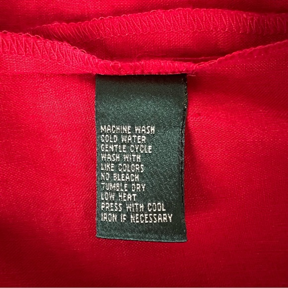 Lauren Ralph Lauren Red Linen Tunic Jacket Oversized Shirt Button Front Women 1X - Picture 6 of 8